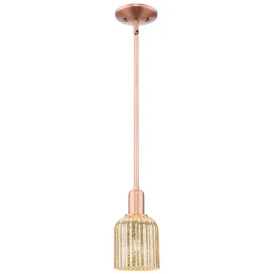 Innovations Lighting Bridal Veil 5"w Antique Copper Stem Mini Pendant With Mercury Shade