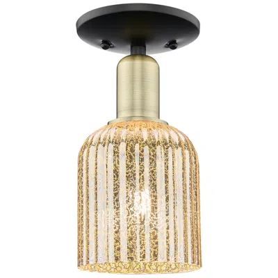 Innovations Lighting Bridal Veil 5"w Black Antique Brass Semi-flush Mount With Mercury Shade