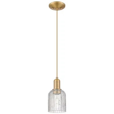 Innovations Lighting Bridal Veil 5"w Brushed Brass Cord Hung Mini Pendant With Clear Shade