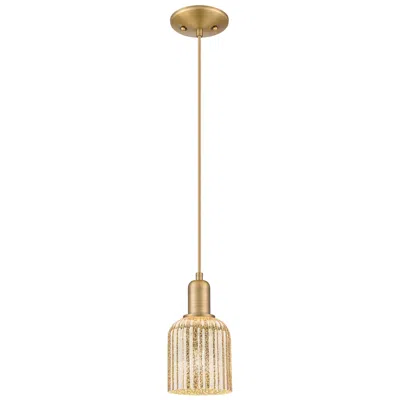 Innovations Lighting Bridal Veil 5"w Brushed Brass Cord Hung Mini Pendant With Mercury Shad
