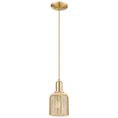 Innovations Lighting Bridal Veil 5"w Champagne Bronze Cord Mini Pendant With Mercury Shade