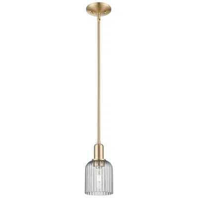 Innovations Lighting Bridal Veil 5"w Champagne Stem Mini Pendant With Light Smoke Shade