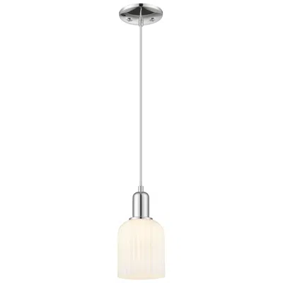 Innovations Lighting Bridal Veil 5"w Chrome Cord Mini Pendant With Gloss White Shade