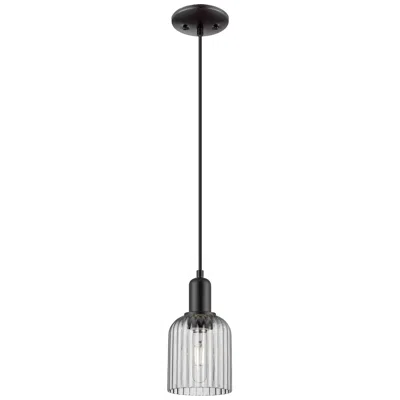 Innovations Lighting Bridal Veil 5"w Matte Black Cord Mini Pendant With Light Smoke Shade In Multi