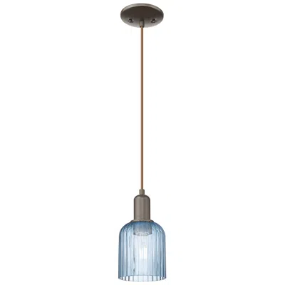Innovations Lighting Bridal Veil 5"w Oil Rubbed Bronze Cord Mini Pendant With Blue Shade