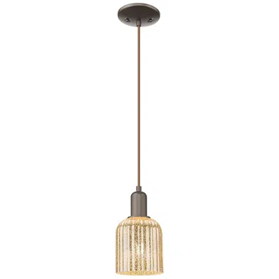 Innovations Lighting Bridal Veil 5"w Oil Rubbed Bronze Cord Mini Pendant With Mercury Shade