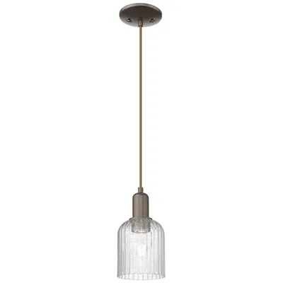 Innovations Lighting Bridal Veil 5"w Oil Rubbed Bronze Cord Mini Pendant With Seedy Shade