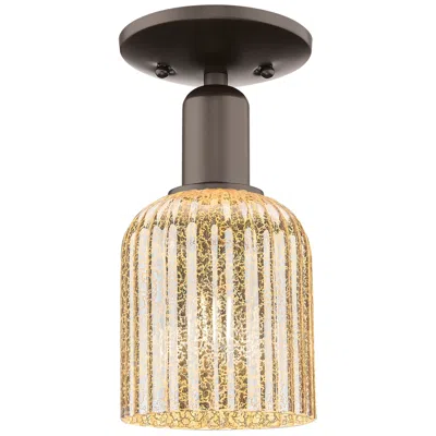 Innovations Lighting Bridal Veil 5"w Oil Rubbed Bronze Semi-flush Mount With Mercury Shade