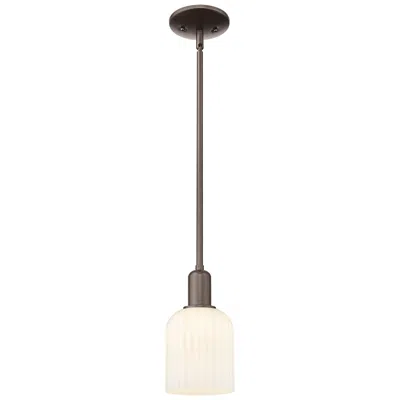 Innovations Lighting Bridal Veil 5"w Oil Rubbed Bronze Stem Mini Pendant W/ Gloss White Shade