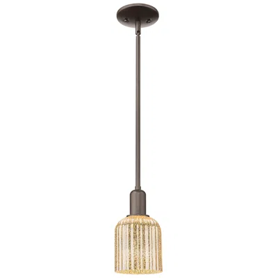Innovations Lighting Bridal Veil 5"w Oil Rubbed Bronze Stem Mini Pendant With Mercury Shade