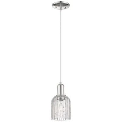 Innovations Lighting Bridal Veil 5"w Polished Nickel Cord Hung Mini Pendant With Clear Shade