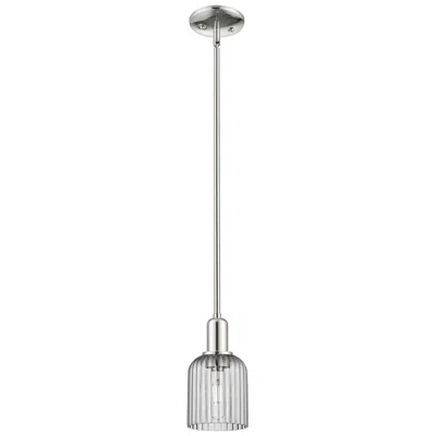 Innovations Lighting Bridal Veil 5"w Polished Nickel Stem Mini Pendant W/ Light Smoke Shade