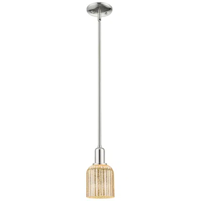 Innovations Lighting Bridal Veil 5"w Polished Nickel Stem Mini Pendant With Mercury Shade