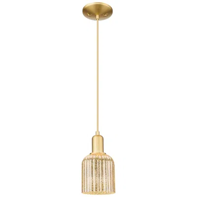 Innovations Lighting Bridal Veil 5"w Satin Gold Cord Hung Mini Pendant With Mercury Shade
