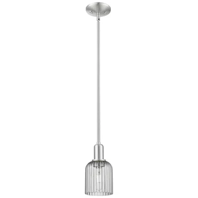 Innovations Lighting Bridal Veil 5"w Satin Nickel Stem Mini Pendant W/ Light Smoke Shade