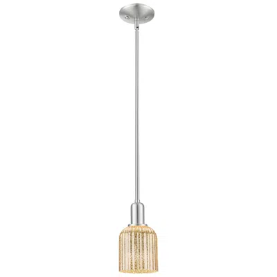 Innovations Lighting Bridal Veil 5"w Satin Nickel Stem Mini Pendant W/ Mercury Shade