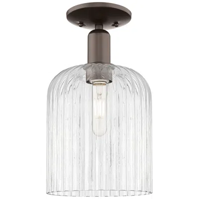 Innovations Lighting Bridal Veil 8" Wide Oil Rubbed Bronze Semi-flush Mount With Clear Shade