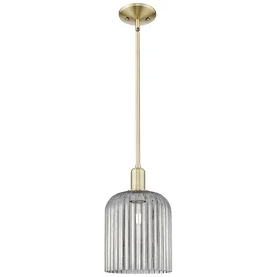 Innovations Lighting Bridal Veil 8"w Antique Brass Stem Mini Pendant With Light Smoke Shade