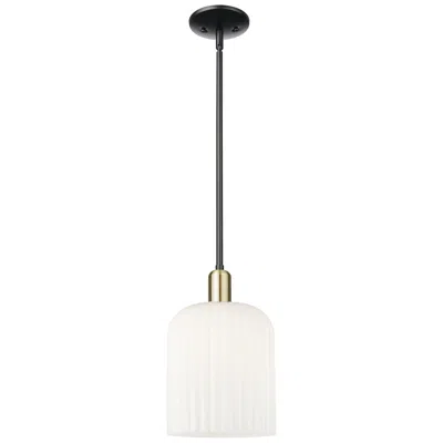 Innovations Lighting Bridal Veil 8"w Black Brass Stem Mini Pendant With Gloss White Shade
