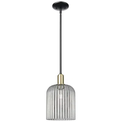 Innovations Lighting Bridal Veil 8"w Black Brass Stem Mini Pendant With Light Smoke Shade