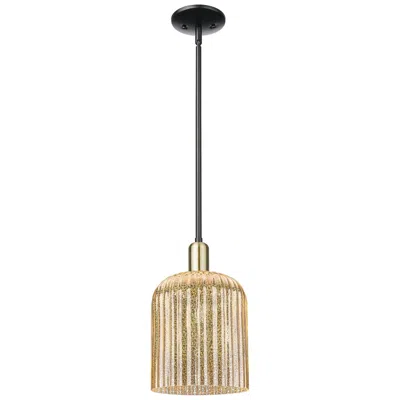 Innovations Lighting Bridal Veil 8"w Black Brass Stem Mini Pendant With Mercury Shade