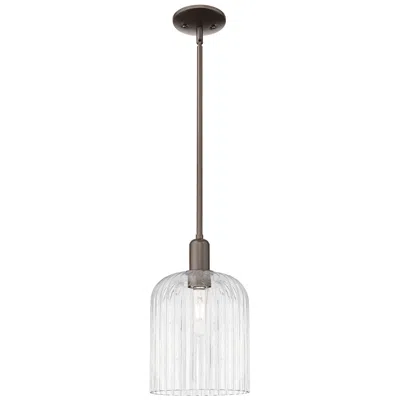 Innovations Lighting Bridal Veil 8"w Oil Rubbed Bronze Stem Mini Pendant With Clear Shade
