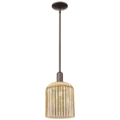 Innovations Lighting Bridal Veil 8"w Oil Rubbed Bronze Stem Mini Pendant With Mercury Shade