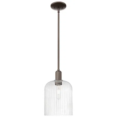 Innovations Lighting Bridal Veil 8"w Oil Rubbed Bronze Stem Mini Pendant With Seedy Shade