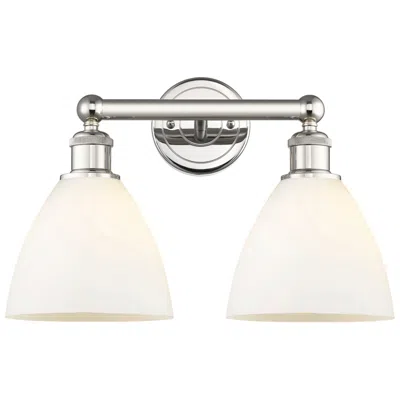 Innovations Lighting Bristol 11 3/4"h Polished Nickel And White 2-light Sconce