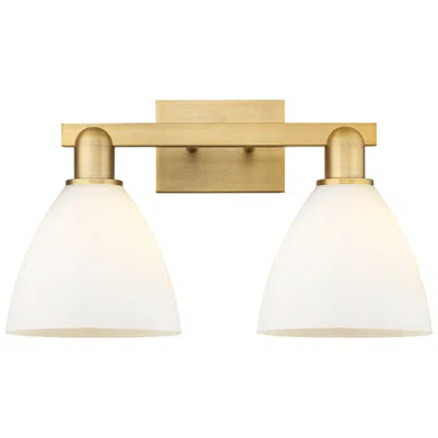 Innovations Lighting Bristol 11" High 2-light Brushed Brass Vanity Light W/ Matte White Shade