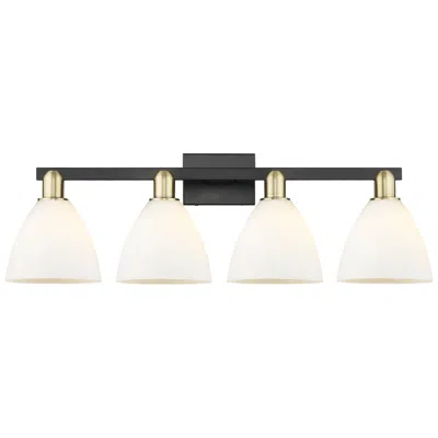 Innovations Lighting Bristol 11" High 4-light Black Brass Bath Vanity Light W/ Matte White Shade