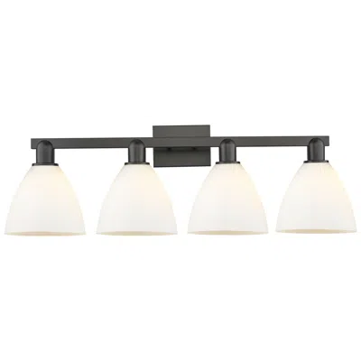 Innovations Lighting Bristol 11" High 4-light Matte Black Bath Vanity Light W/ Matte White Shade
