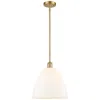 Innovations Lighting Bristol 12" Wide Satin Gold And White Glass Mini Pendant In Gold