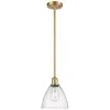 Innovations Lighting Bristol 7 1/2" Wide Satin Gold And Seedy Glass Mini Pendant In Transparent