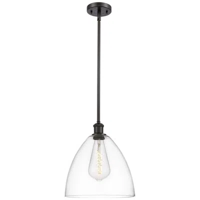 Innovations Lighting Bristol Glass 12" Led Mini Pendant - Oil Rubbed Bronze - Clear Shade