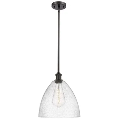 Innovations Lighting Bristol Glass 12" Led Mini Pendant - Oil Rubbed Bronze - Seedy Shade
