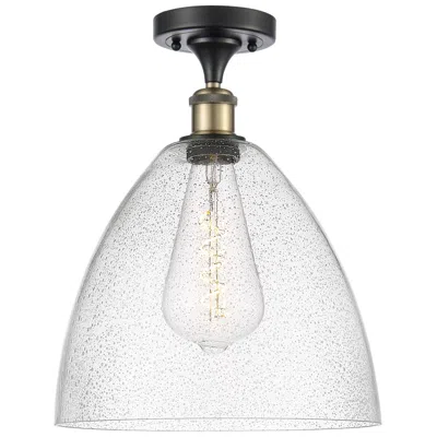 Innovations Lighting Bristol Glass  12" Led Semi-flush Mount - Black Antique Brass - Seedy