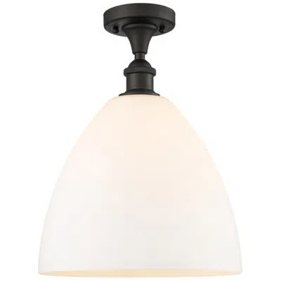 Innovations Lighting Bristol Glass  12" Led Semi-flush Mount - Oil Rubbed Bronze - Matte Wh