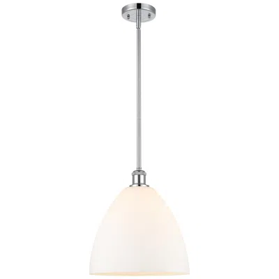 Innovations Lighting Bristol Glass 12" Mini Pendant - Polished Chrome - Matte White Shade