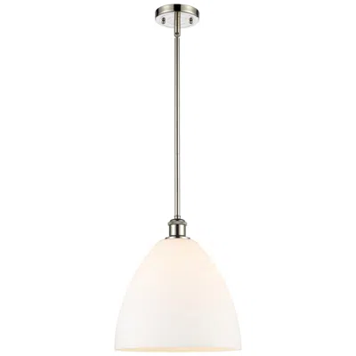 Innovations Lighting Bristol Glass 12" Mini Pendant - Polished Nickel - Matte White Shade