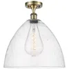 Innovations Lighting Bristol Glass  16" Led Semi-flush Mount - Antique Brass - Seedy Shade In Gold
