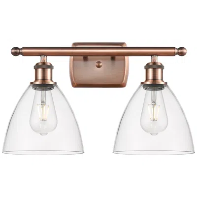 Innovations Lighting Bristol Glass 2 Light 18" Bath Light - Antique Copper - Clear Shade