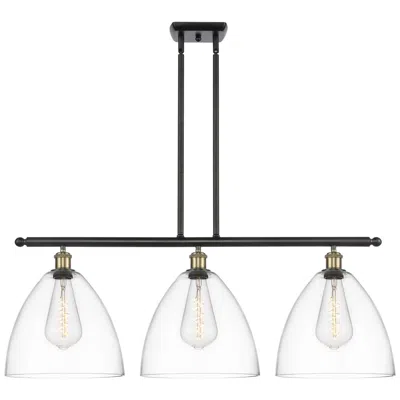 Innovations Lighting Bristol Glass 3 Light 39" Led Island Light - Black Antique Brass  - Cl