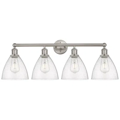 Innovations Lighting Bristol Glass 35" 4-light Brushed Satin Nickel Bath Light W/ Seedy Sha