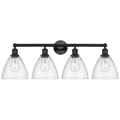 Innovations Lighting Bristol Glass 35" 4-light Oil Rubbed Bronze Bath Light W/ Seedy Shade