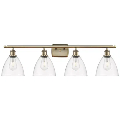 Innovations Lighting Bristol Glass 4 Light 38" Bath Light - Antique Brass - Clear Shade