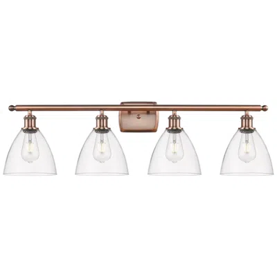 Innovations Lighting Bristol Glass 4 Light 38" Bath Light - Antique Copper - Clear Shade