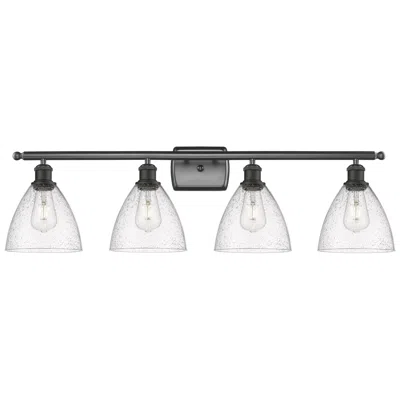Innovations Lighting Bristol Glass 4 Light 38" Bath Light - Oil Rubbed Bronze - Seedy Shade