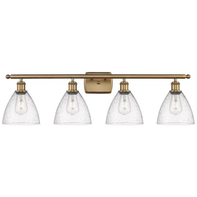 Innovations Lighting Bristol Glass 4 Light 38" Led Bath Light - Brushed Brass - Seedy Shade
