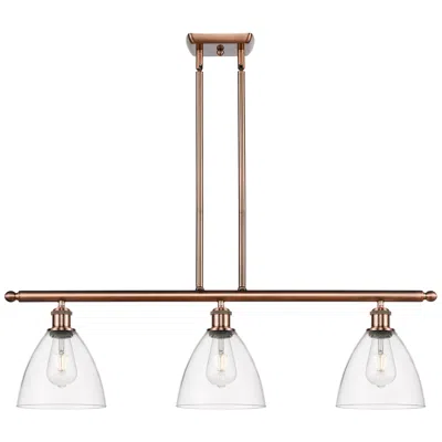 Innovations Lighting Bristol Glass 7.5" 3 Light 36" Led Island Light - Antique Copper